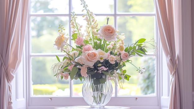 Beautiful bouquet of flowers in a vase. Floral arrangement