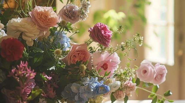 Beautiful bouquet of flowers in a vase. Floral arrangement