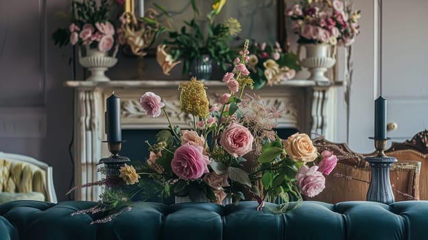 Beautiful bouquet of flowers in a vase. Floral arrangement