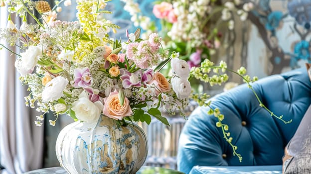 Beautiful bouquet of flowers in a vase. Floral arrangement