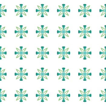 Watercolor medallion seamless border. Green eminent boho chic summer design. Medallion seamless pattern. Textile ready unequaled print, swimwear fabric, wallpaper, wrapping.