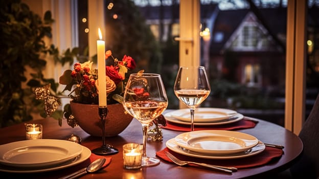 Holiday dinner at home, table decoration