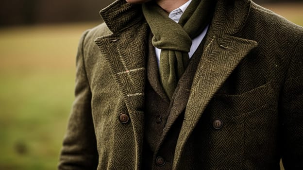 Menswear autumn winter clothing and tweed accessory collection in the English countryside, man fashion style, classic gentleman look inspiration