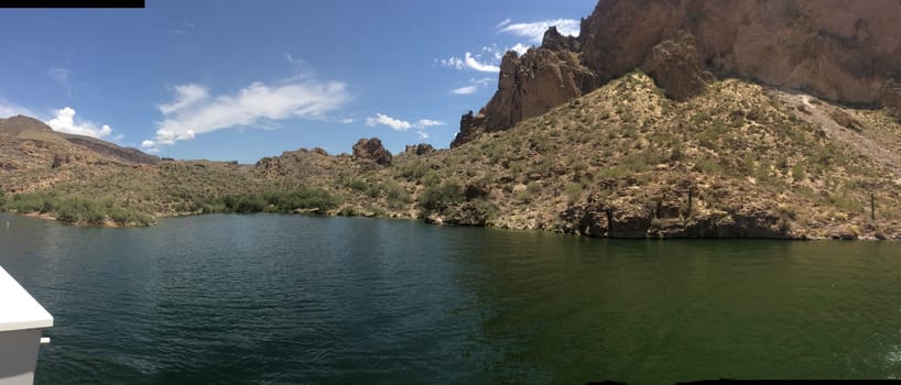 Tranquil Scene, Canyon Lake, Arizona. View from Boat. Water recreation in the Arizona desert. High quality photo