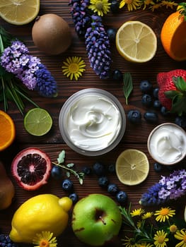 Natural beauty products with fresh ingredients.
