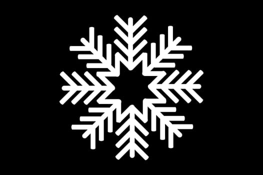 White snow pictogram on black background