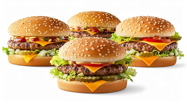 Perfect burgers, fast food chain commercial concept