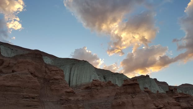 Sunset Clouds at Goblin Valley State Park in Utah, Southwestern Landscape . High quality photo