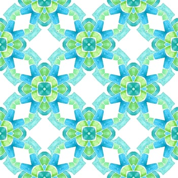 Mosaic seamless pattern. Green mind-blowing boho chic summer design. Hand drawn green mosaic seamless border. Textile ready great print, swimwear fabric, wallpaper, wrapping.
