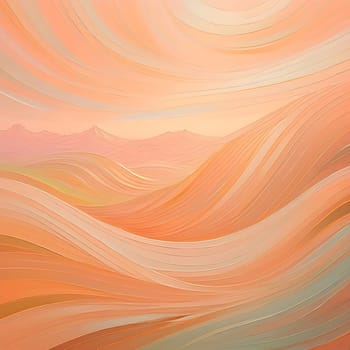 Mountain background in peach colors. Minimal landscape art with watercolor brush and line texture. Abstract art wallpapers for prints, art decorations, wall paintings and canvas prints