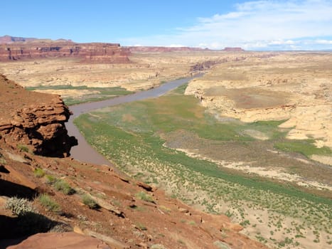 Hite Overlook, Colorado River, Utah, High Desert Southwestern Landscape . High quality photo