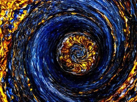 Stone isolated on transparent background. Pietersite A swirling blue and gold pietersite with a dynamic rotation and a sharp light.