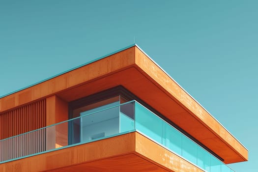 Flat roof of a modern townhouse.