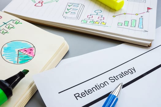 Retention strategy and note with charts.