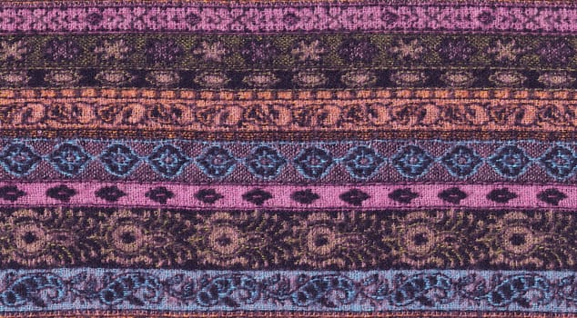 Nepalese textile background. Woven ethnic fabric