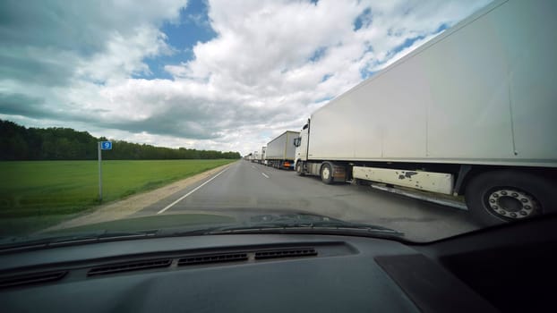 A jam of vans on the roads of Europe.