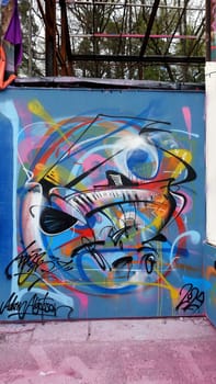 Stockholm, Snosatra, Sweden. May 12 2024. Spring beast. Graffiti exhibition on the outskirts of the city. Music.