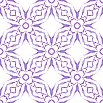 Hand drawn green mosaic seamless border. Purple alluring boho chic summer design. Textile ready pretty print, swimwear fabric, wallpaper, wrapping. Mosaic seamless pattern.