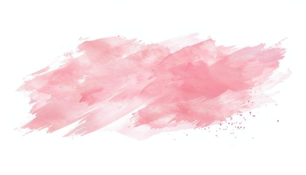 Abstract pink watercolor paint splatter on white background with soft gradient texture for artistic design projects