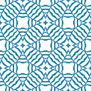 Striped hand drawn design. Blue ideal boho chic summer design. Textile ready authentic print, swimwear fabric, wallpaper, wrapping. Repeating striped hand drawn border.