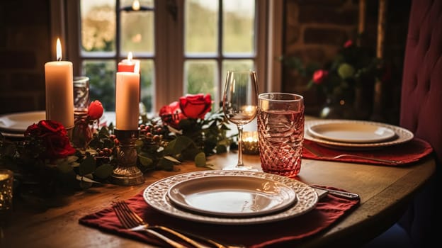Holiday dinner at home, table decoration