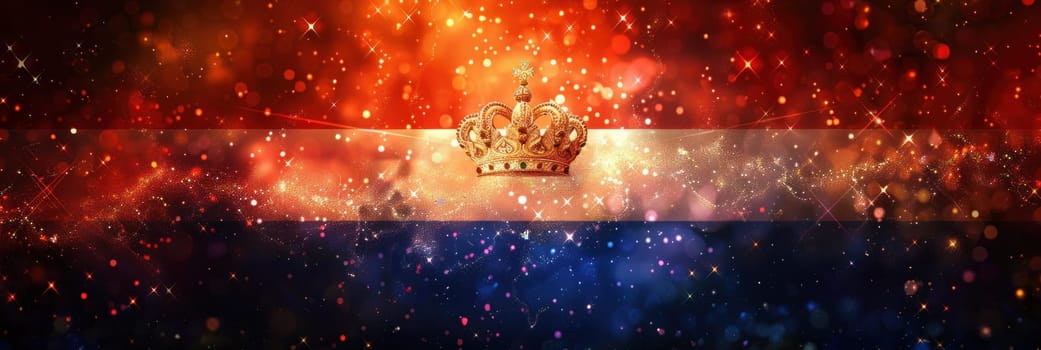 Crown on netherlands flag, symbol of royalty and tradition, national pride and patriotism