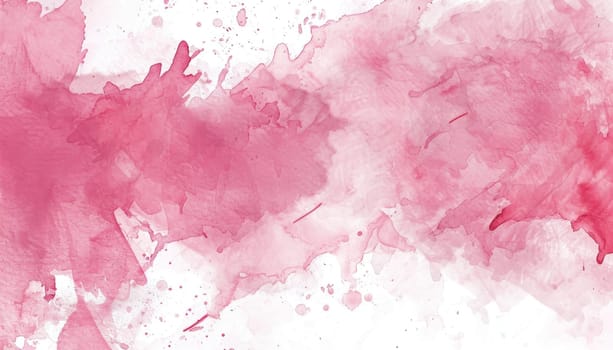 Abstract watercolor pink background with splashes of paint, artistic illustration, beauty and creativity concept, pastel colors palette