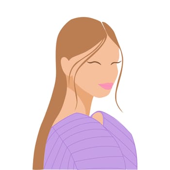 Fashion female portrait, abstract illustration for social media post