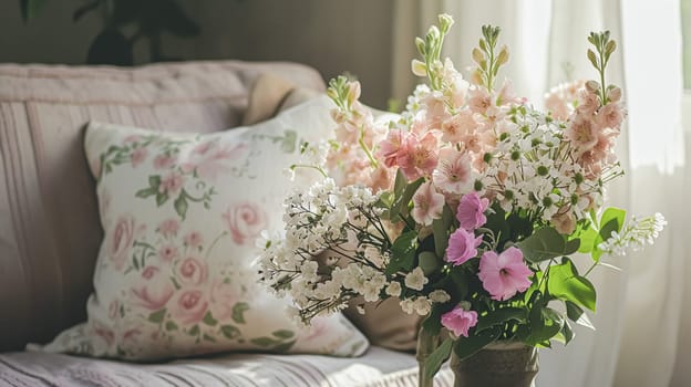 Beautiful bouquet of flowers in a vase. Floral arrangement