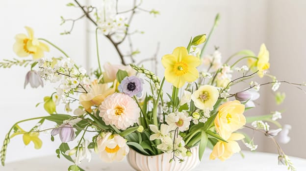 Beautiful bouquet of flowers in a vase. Floral arrangement