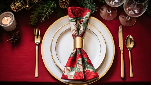 Holiday table decor, Christmas holidays celebration, tablescape and dinner table setting, English country decoration and home styling inspiration