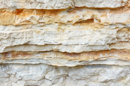 Close up view of a diverse rock wall with various types of rocks for travel and geology enthusiasts