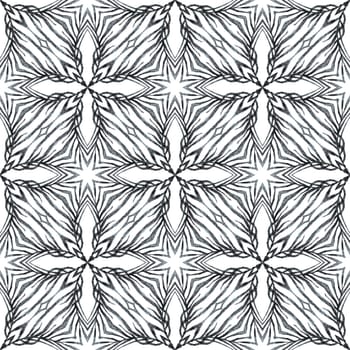 Textile ready classic print, swimwear fabric, wallpaper, wrapping. Black and white adorable boho chic summer design. Mosaic seamless pattern. Hand drawn green mosaic seamless border.