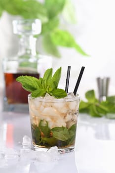 A refreshing mint julep cocktail. Made with bourbon, fresh mint and a hint of sweetness, this is the perfect drink for summer gatherings.