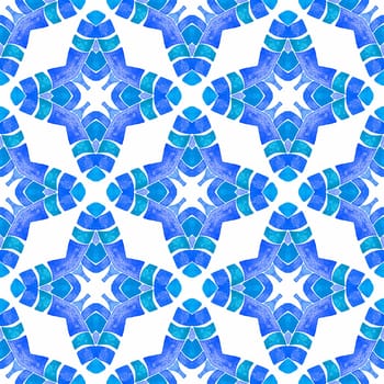 Mosaic seamless pattern. Blue perfect boho chic summer design. Textile ready fetching print, swimwear fabric, wallpaper, wrapping. Hand drawn green mosaic seamless border.