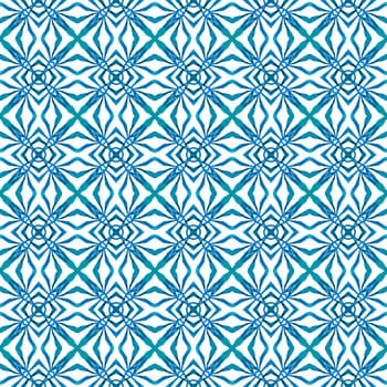 Textile ready delicate print, swimwear fabric, wallpaper, wrapping. Blue lively boho chic summer design. Mosaic seamless pattern. Hand drawn green mosaic seamless border.