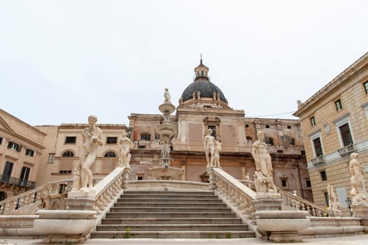 The Fontana Pretoria or better known as the Fountain of Shame in Palermo, Sicily, Italy