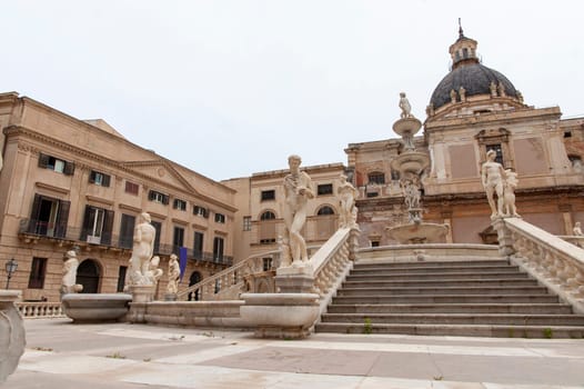 The Fontana Pretoria or better known as the Fountain of Shame in Palermo, Sicily, Italy