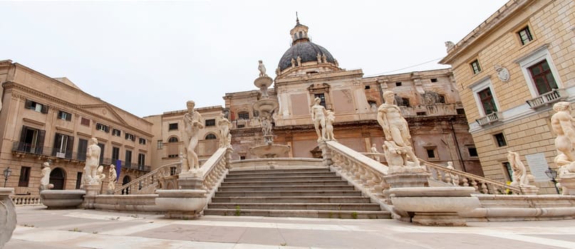 The Fontana Pretoria or better known as the Fountain of Shame in Palermo, Sicily, Italy