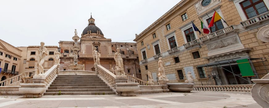 The Fontana Pretoria or better known as the Fountain of Shame in Palermo, Sicily, Italy