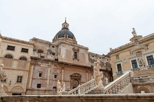 The Fontana Pretoria or better known as the Fountain of Shame in Palermo, Sicily, Italy