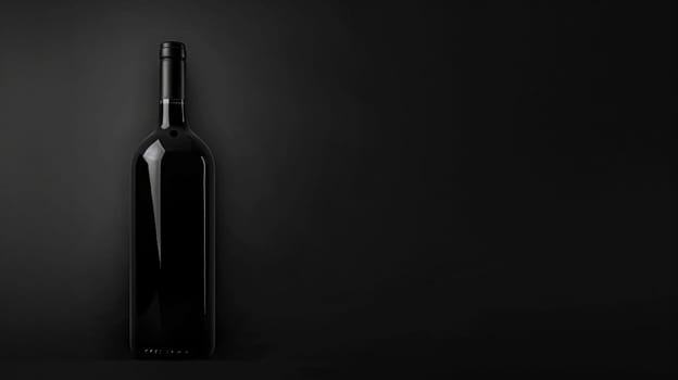 Wine bottle with blank label as winery product with copyspace, exudes luxury and sophistication, perfect for wine enthusiasts and connoisseurs