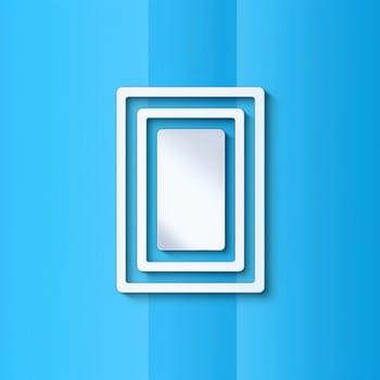 Frame illustration of stripes. Blue and white background. Empty space for text or picture. Rectangular shape. Generated AI.