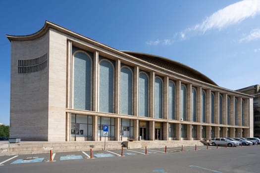 Bucharest, Romania. May 25, 2024. external view of the palace hall in the city center