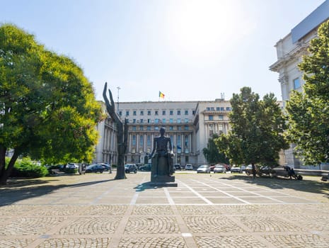 Bucharest, Romania. May 25, 2024. The Monument of Iuliu Maniu in the city center
