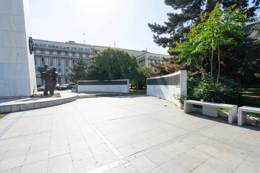 Bucharest, Romania. May 25, 2024. view of the Rebirth Memorial in the city center