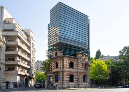 Bucharest, Romania. May 25, 2024. Exterior view of the Universal Music Record Company building in the city center