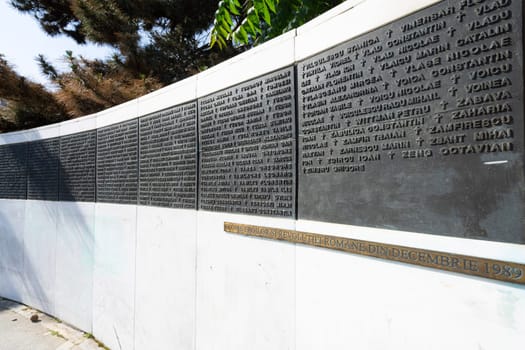 Bucharest, Romania. May 25, 2024. view of the Rebirth Memorial in the city center