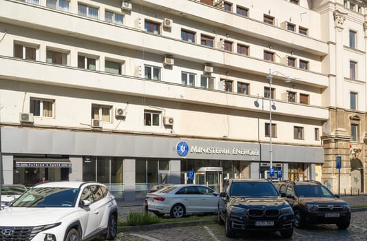 Bucharest, Romania. May 25, 2024. external view of the Ministry of Energy building in the city center