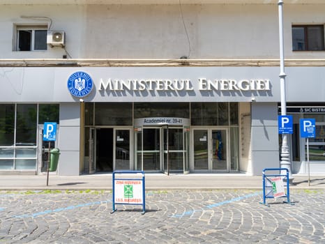 Bucharest, Romania. May 25, 2024. external view of the Ministry of Energy building in the city center